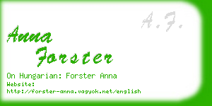 anna forster business card